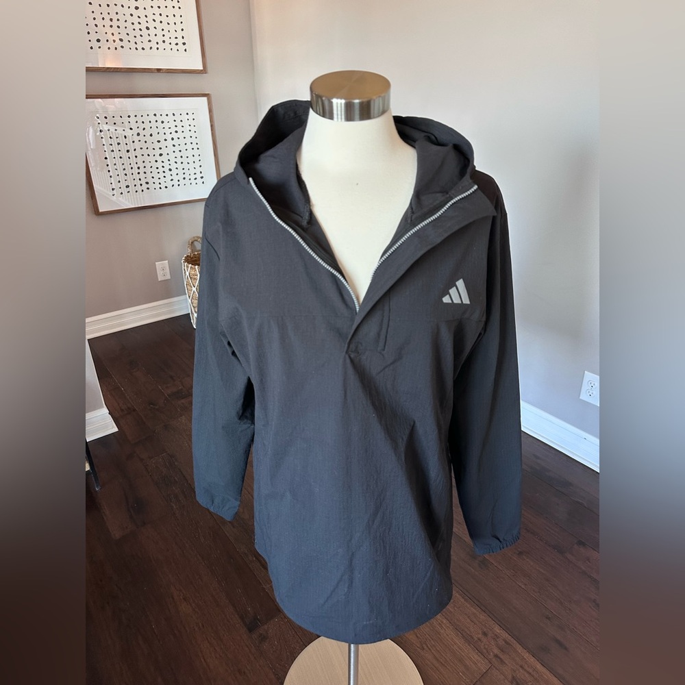 Adidas Golf Ripstop Quarter 1/4 Zip Pullover Hoodie Black Men's Large NWOTs - Picture 6 of 16